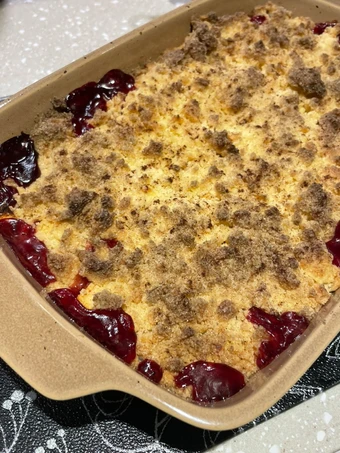Easy Way Prepare Bramley Apple &amp; Cherry Crumble 🍏 🍒 which Delicious