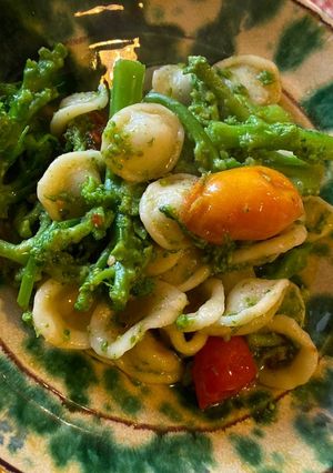 A picture of Orecchiette with Broccoli Rabe by Marina and Rosy.