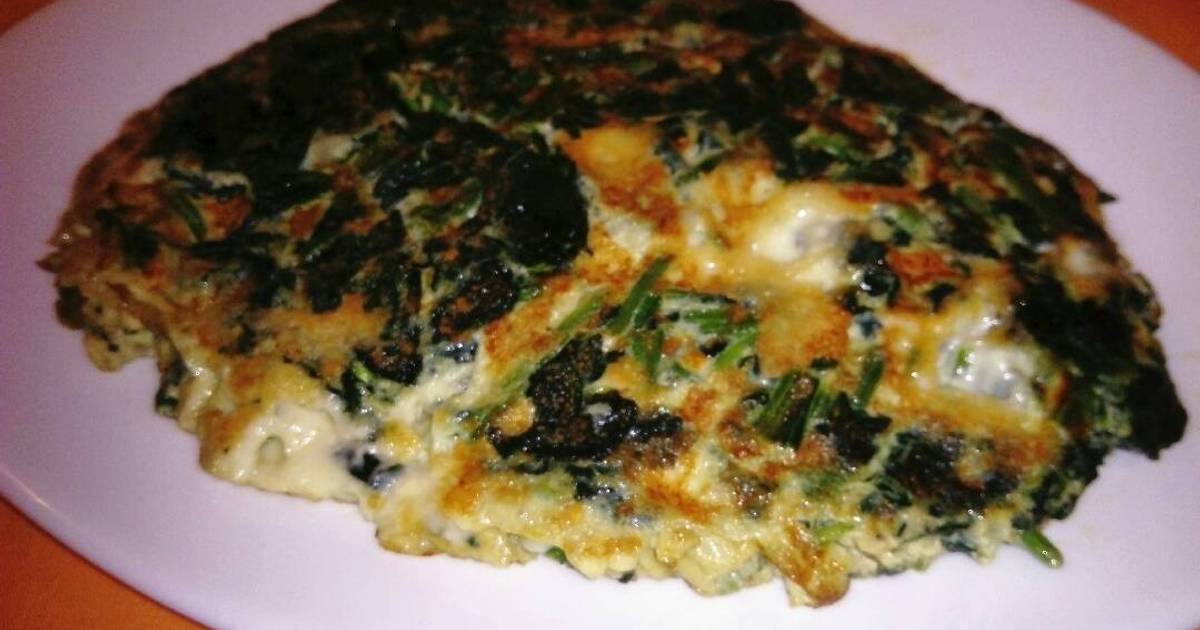 Tortilla de espinacas, queso y claras de huevo Receta de Esther Ariza