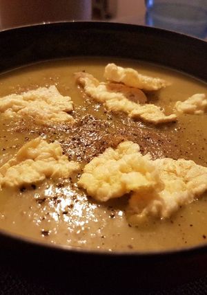Une photo de Velouté poireaux pois chiche