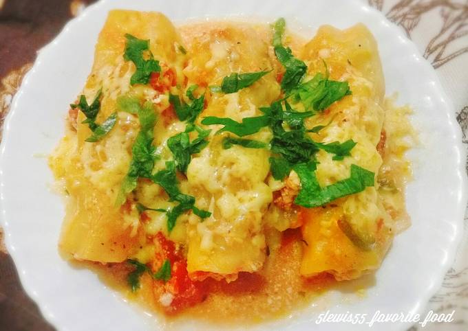 Каннеллони с сыром и шпинатом