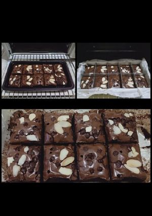 Foto resep Brownies Shiny Choco Kacang Almond