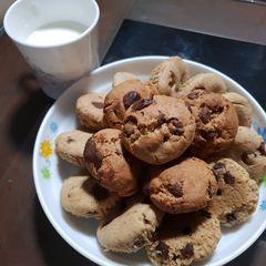 A picture of Simple Home-made Choco-Chip Cookies.