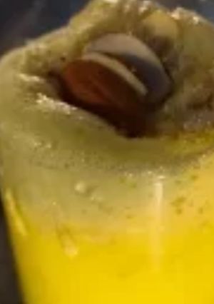 A picture of Badam - saffron milk.