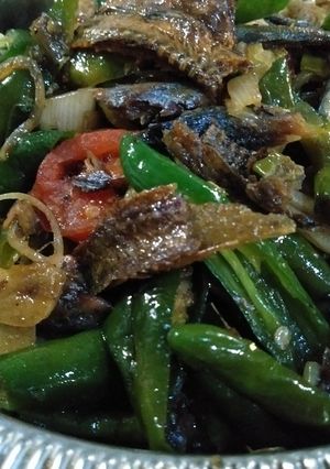 Foto resep Oseng cabe ijo ikan asin