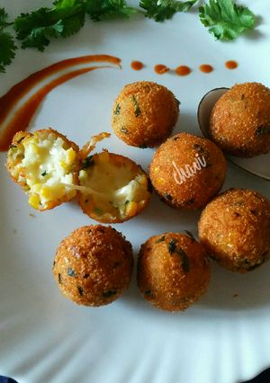 A picture of Corn Cheesy Bomb Ball.