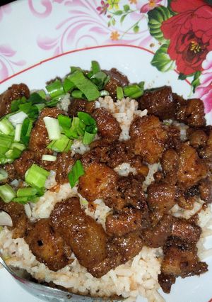 รูปของ ข้าวคลุกหมูหวานใส่กระปิดี