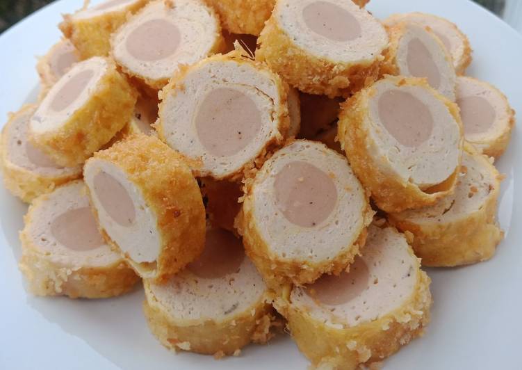 Rollade ayam saus keju