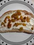 Raisin cream cheese toast