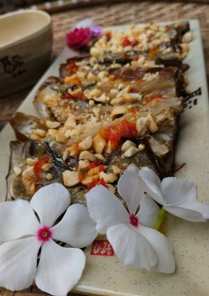 Hình của món Cà tím nướng bằng nồi chiên không dầu.