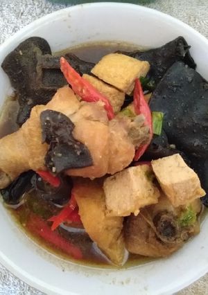 Foto resep Semur ayam tahu jamur