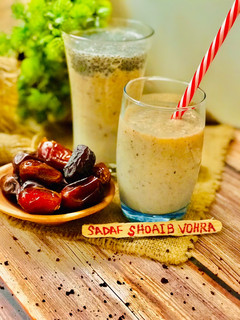 A picture of Date & Vanilla shake.