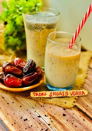 A picture of Date & Vanilla shake.