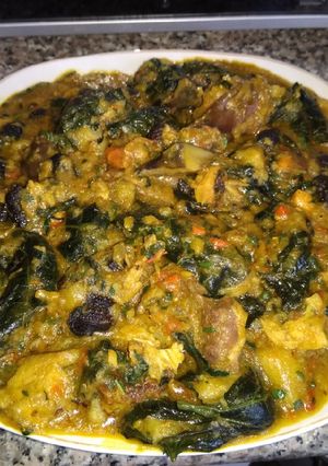A picture of EkpangKukwo (wateryam porridge).