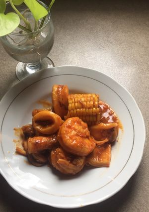 Foto resep Cumi Udang saus Pedas