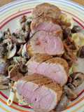 Schweinelendchen mit Bandnudeln und Pilzsosse