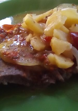 Una foto de Bifes a la criolla