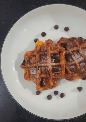 Foto resep 602. waffle Ubi Choco Cheese GlutenFree