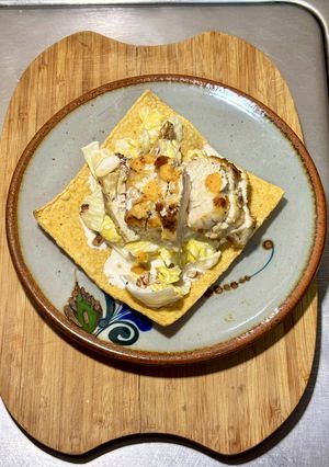 A picture of Jaure-Style Shark Tostadas (Jaure Tostadas).