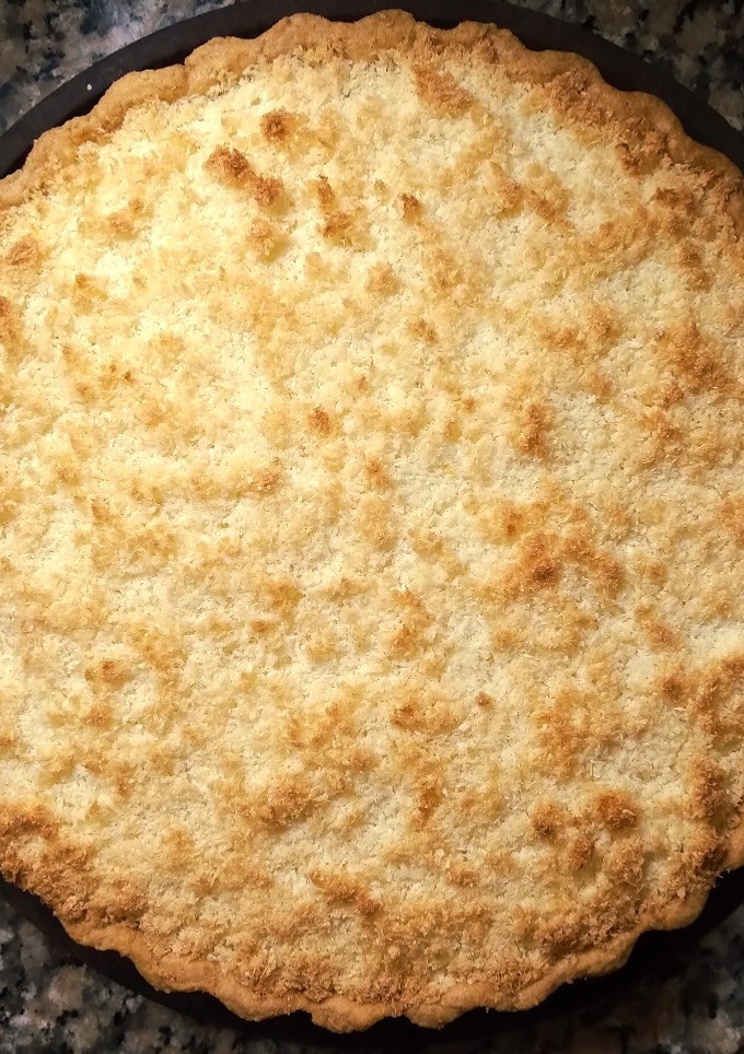 Una foto de Tarta de coco y dulce de leche