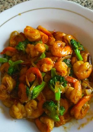 Foto resep Tumis udang brokoli