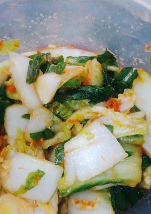 Una foto de Kimchi coreano vegetariano fácil!☺️