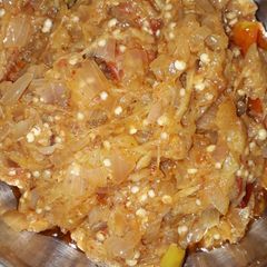 A picture of Brinjal ka bartha.