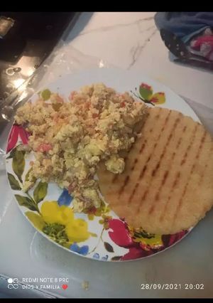 Una foto de Arepa paisa
