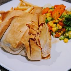 A picture of Filo-Wrapped Mustard Chicken.