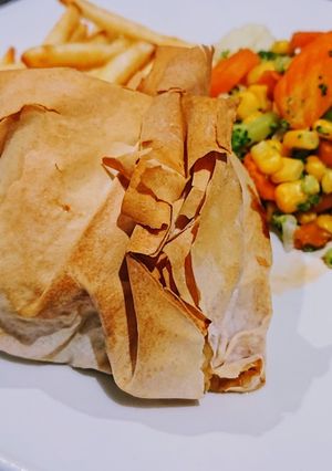 A picture of Filo-Wrapped Mustard Chicken.