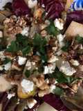 Warm salad: pear, radicchio and chicory - vegetarian