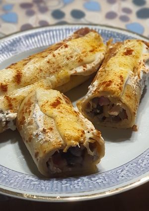 Zdjęcie przepisu Naleśniki bezglutenowe z farszem.