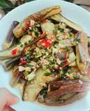 Cà tím chiên mỡ hành