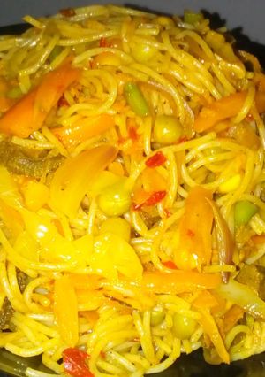 Fried vegetables spaghetti ainihin hoton girkin