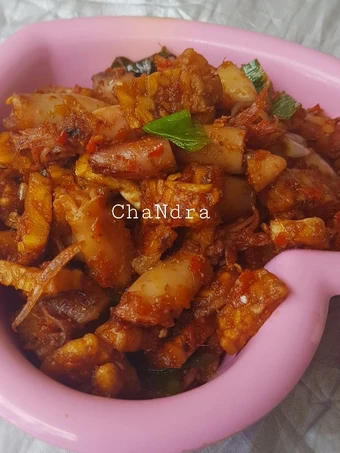 Cara Simple Membikin Resep  Oseng sambel cumi asin+tempe yang Bisa Manjain Lidah, Sempurna
