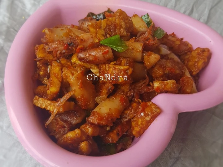Cara Simple Membikin Resep  Oseng sambel cumi asin+tempe yang Bisa Manjain Lidah, Sempurna