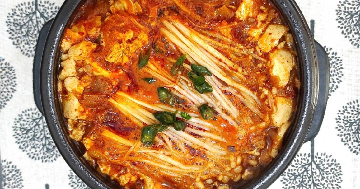 Resep Sundubu Jjigae 순두부 찌개 Sup Tofu Korea Korean Soft Tofu Stew