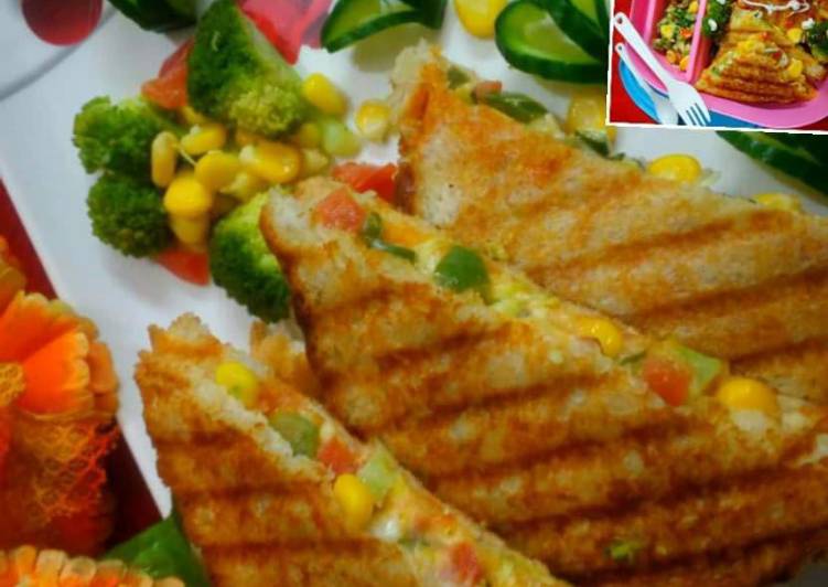 Healthy Grilled  Corn Capsicum Broccoli Sandwich