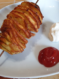 Foto di Spirali di patate cotte nella friggitrice ad aria
