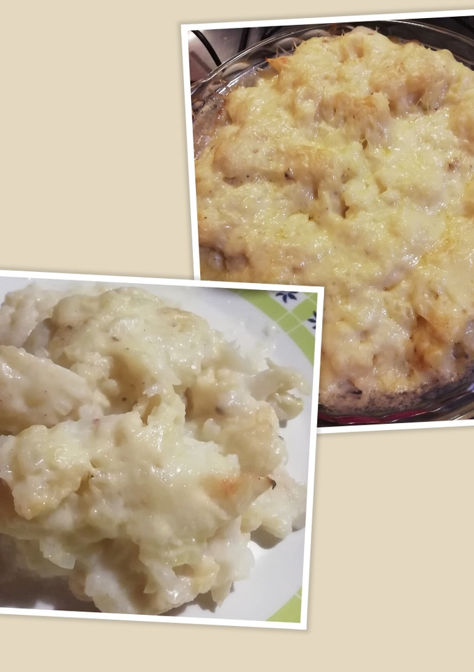 Una foto de Coliflor con salsa blanca gratinado