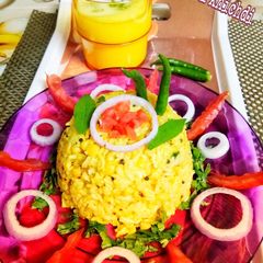 A picture of Chana dal khichdi.