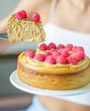 Cheesecake de queso fresco y frambuesas