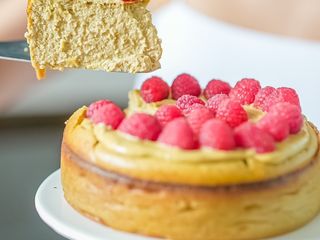 Cheesecake de queso fresco y frambuesas
