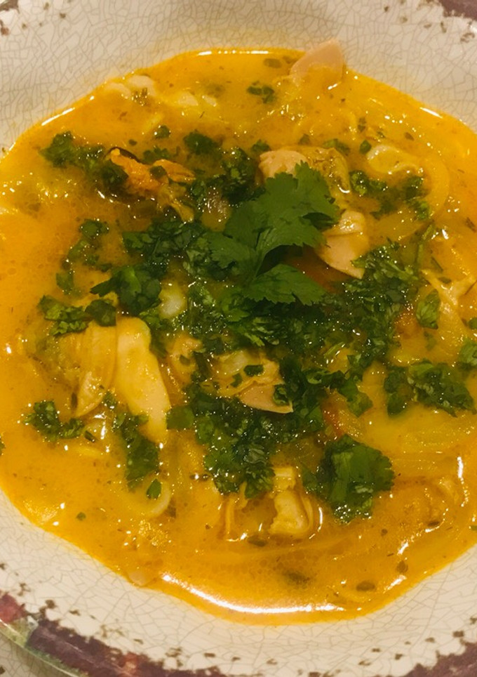 Una foto de Sopa de mariscos