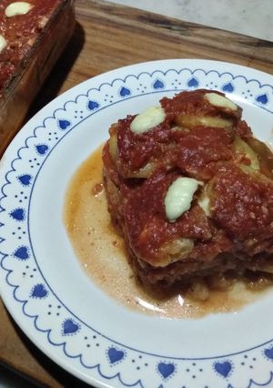 Una foto de Lasaña de berenjenas