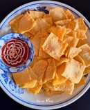 Lá hoành thánh chiên giòn lắc phô mai