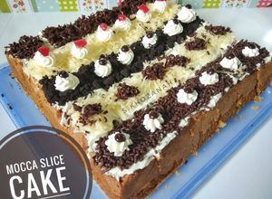 Foto resep Mocca Slice Cake / Bolu Jadul Kopi Hias