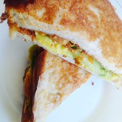 A picture of Peanut butter avocado toast sandwich.