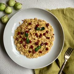A picture of Christmas leftovers Risotto.