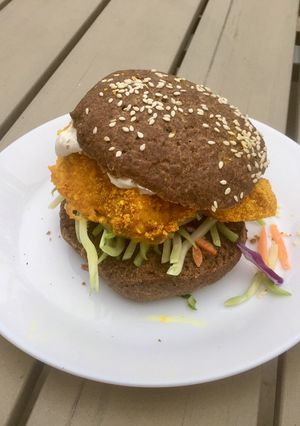 A picture of Paleo baked fish fingers - kid friendly.